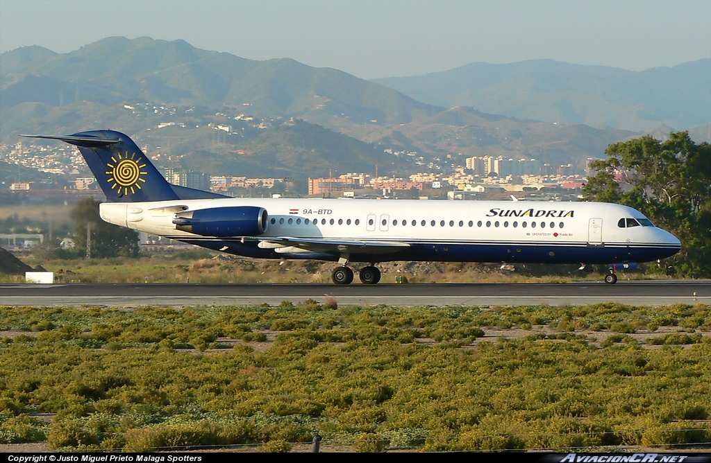 9A-BTD - Fokker F-100 - Sun Adria