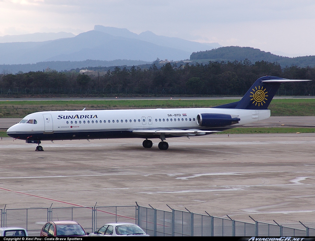 9A-BTD - Fokker F-100 - Sun Adria