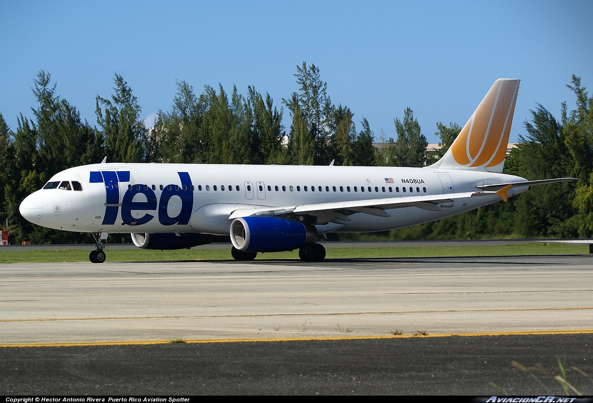N408UA - Airbus A319-232 - TED