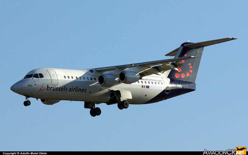 OO-DWG - British Aerospace Avro 146-RJ100 - SN Brussels Airlines