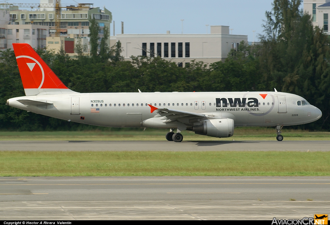 N309US - Airbus A320-211 - Northwest Airlines