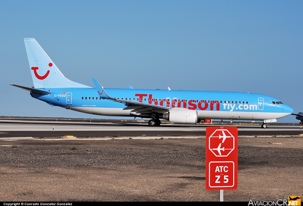 G-FDZD - Boeing 737-8K5 - Thomsonfly (Britannia Airways)