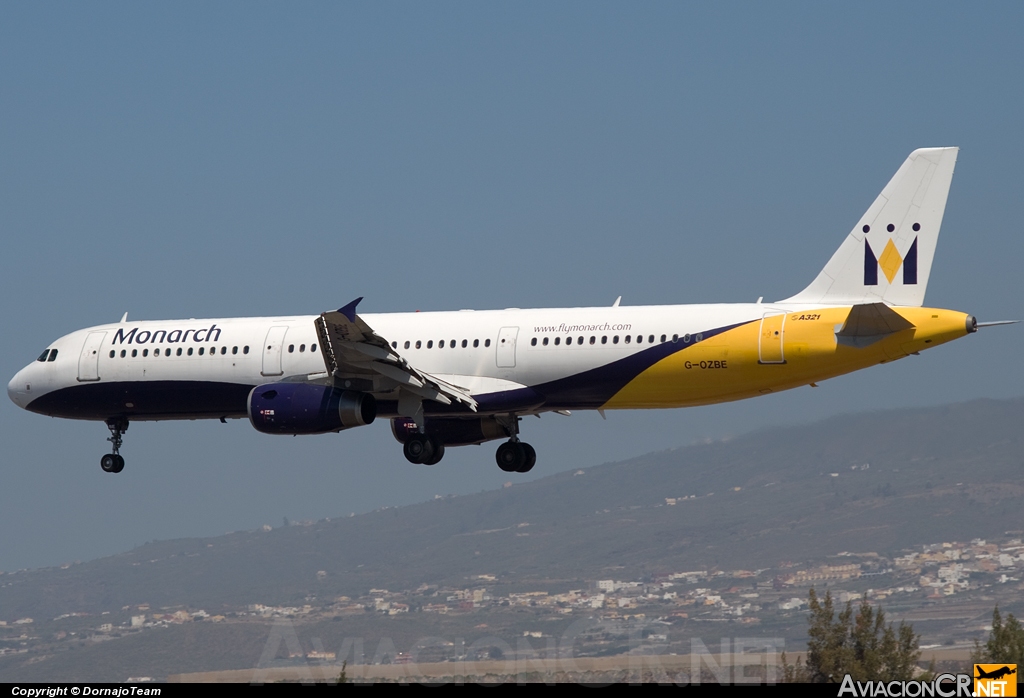 G-OZBE - Airbus A321-231 - Monarch Airlines