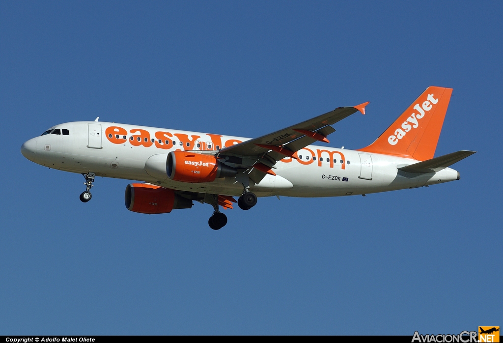 G-EZDK - Airbus A319-111 - EasyJet Airline