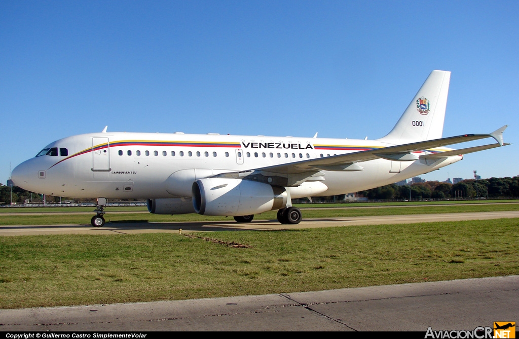 0001 - Airbus A319-133X CJ - Fuerza Aérea Venezolana