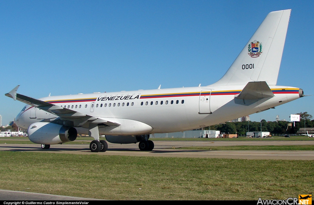0001 - Airbus A319-133X CJ - Fuerza Aérea Venezolana