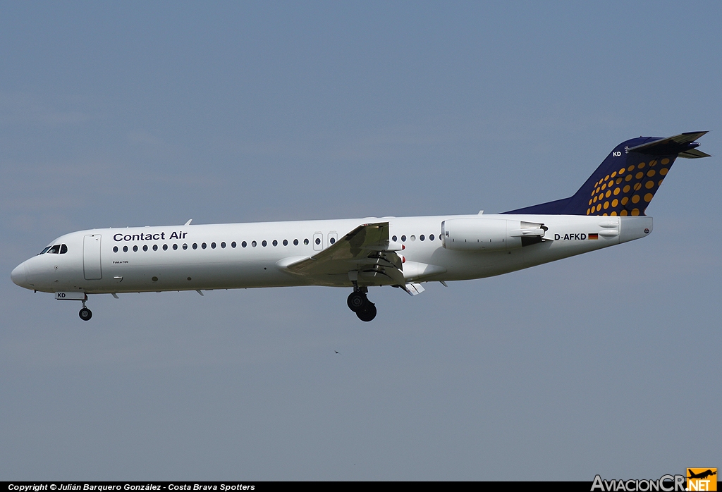 D-AFKD - FOKKER 100 - Contact Air ( Lufthansa Regional )