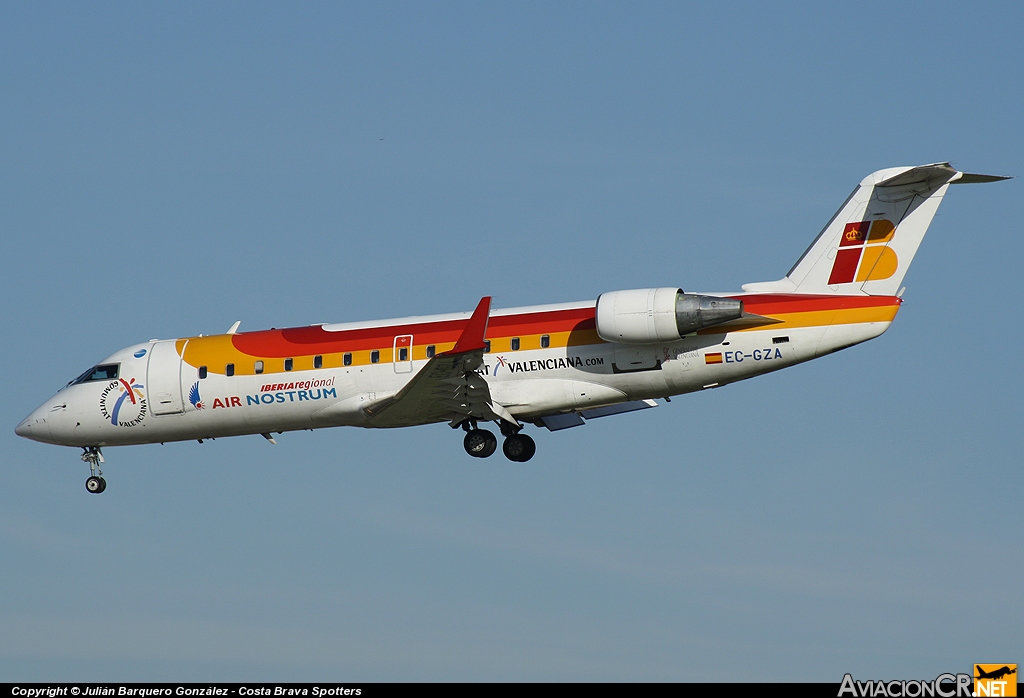 EC-GZA - Canadair CL-600-2B19 Regional Jet CRJ-100 - Iberia Regional (Air Nostrum)