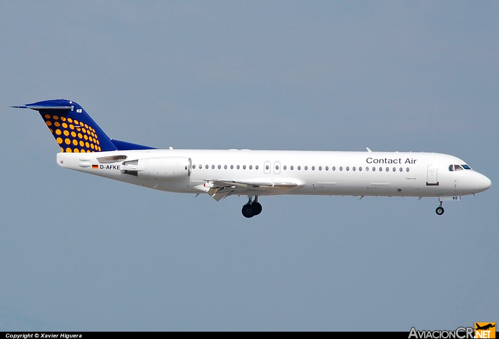 D-AFKE - Fokker 100 - Contact Air ( Lufthansa Regional )