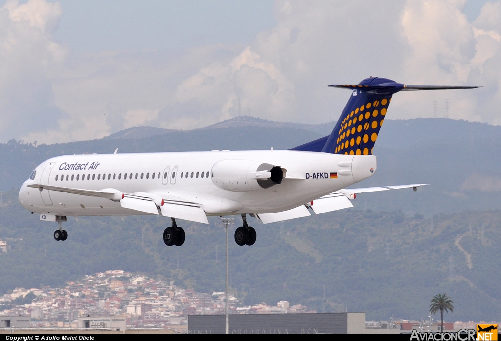 D-AFKD - FOKKER 100 - Contact Air ( Lufthansa Regional )