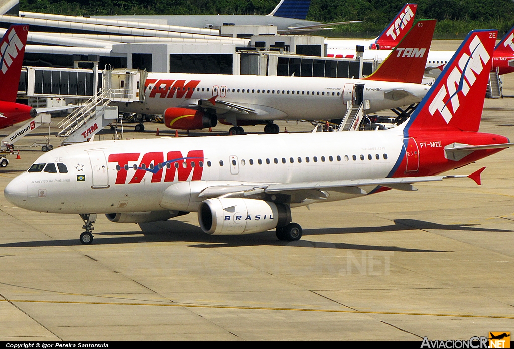 PT-MZE - Airbus A319-132 - TAM