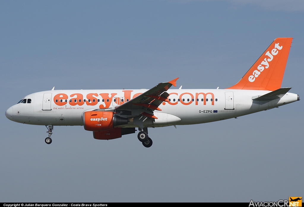 G-EZPG - Airbus A319-111 - EasyJet Airlines