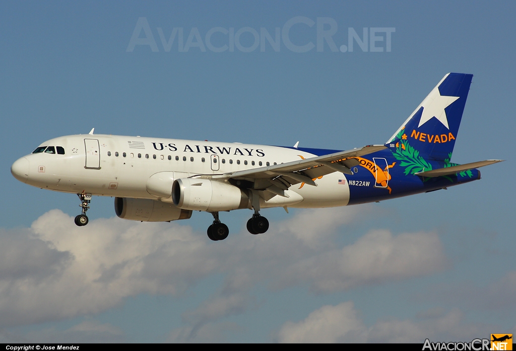 N822AW - Airbus A319-132 - US Airways