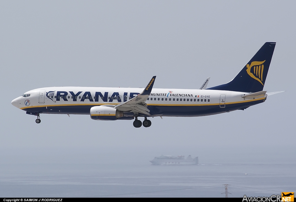 EI-DYE - Boeing 737-8AS - Ryanair