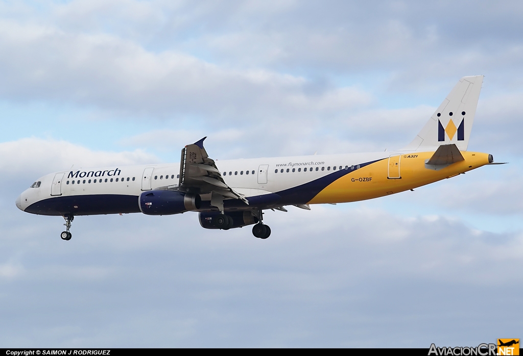 G-OZBF - Airbus A321-231 - Monarch Airlines