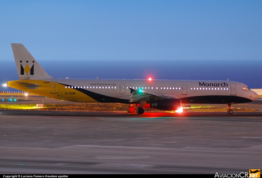 G-OZBF - Airbus A321-231 - Monarch Airlines