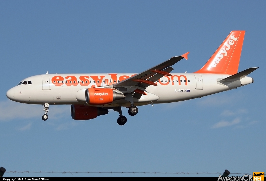 G-EZFJ - Airbus A319-111 - EasyJet Airlines