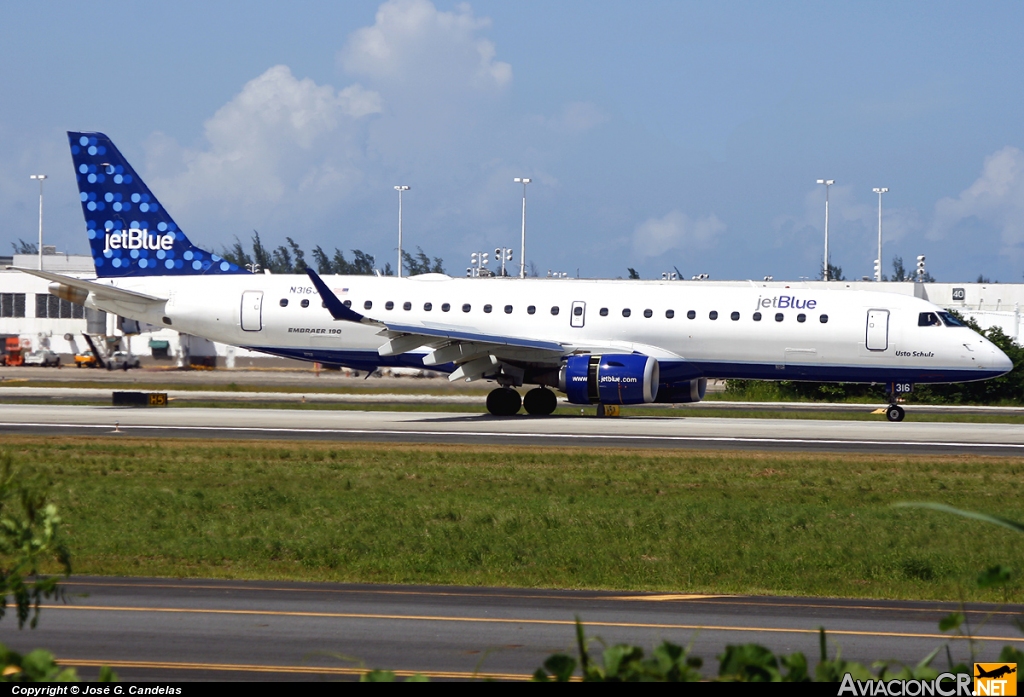 N316JB - Embraer 190-100IGW - Jet Blue