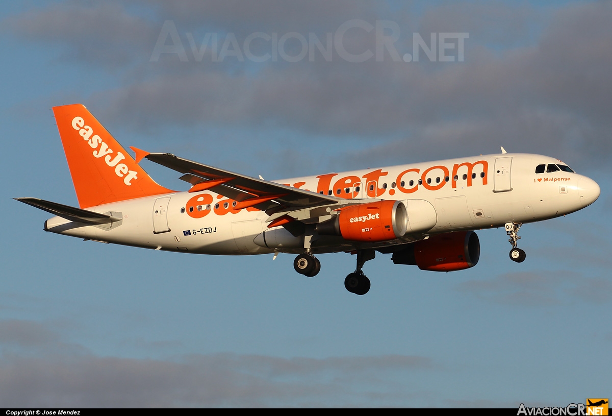 G-EZDJ - Airbus A319-111 - EasyJet Airlines