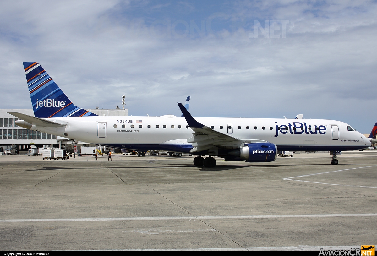 N334JB - Embraer 190-100IGW - Jet Blue