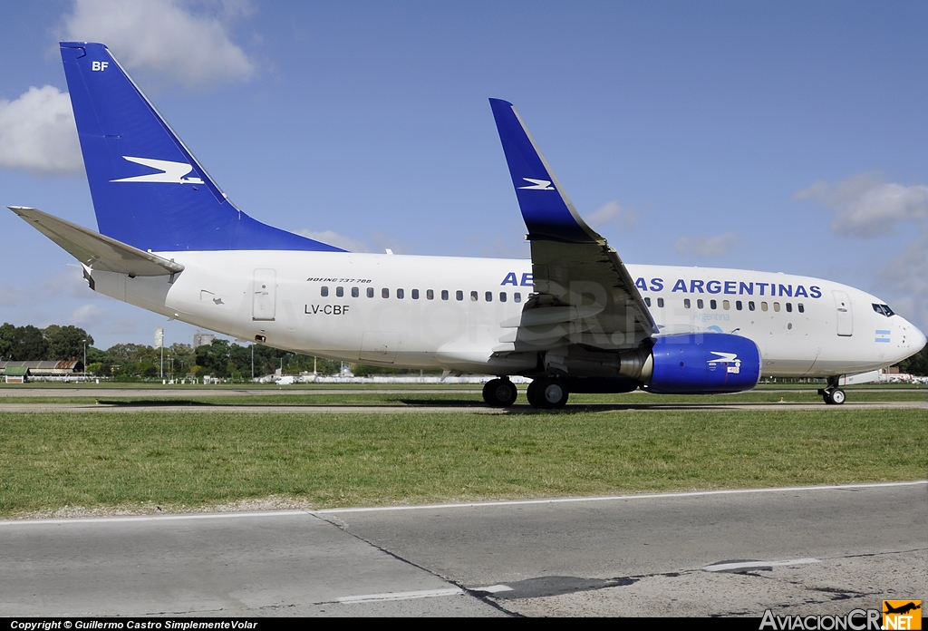 LV-CBF - Boeing 737-76N - Aerolineas Argentinas