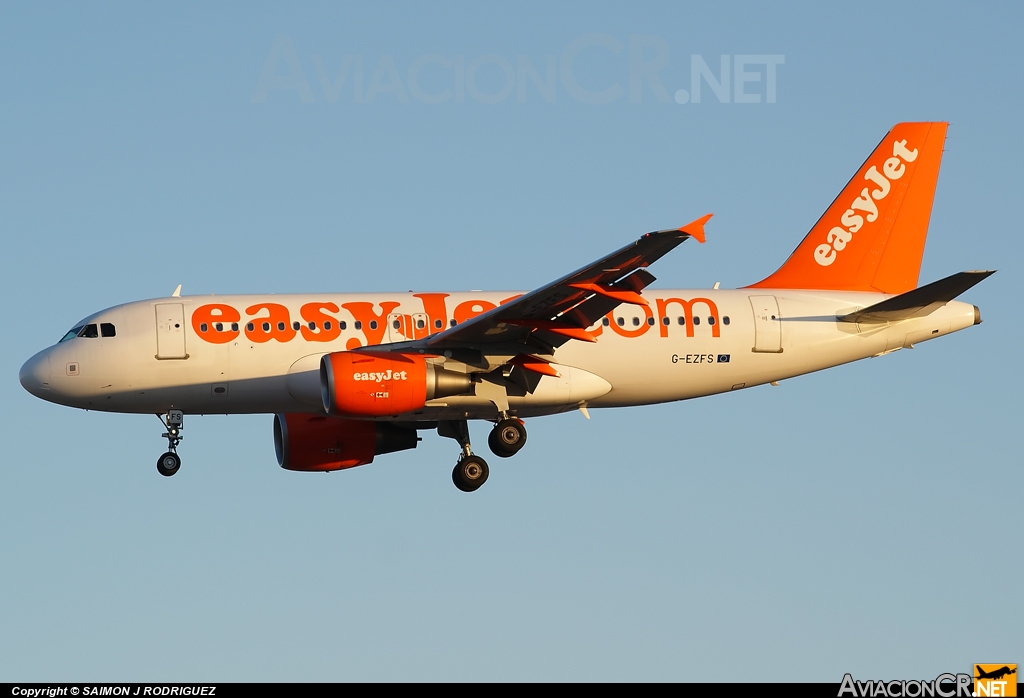 G-EZFS - Airbus A319-111 - EasyJet Airlines