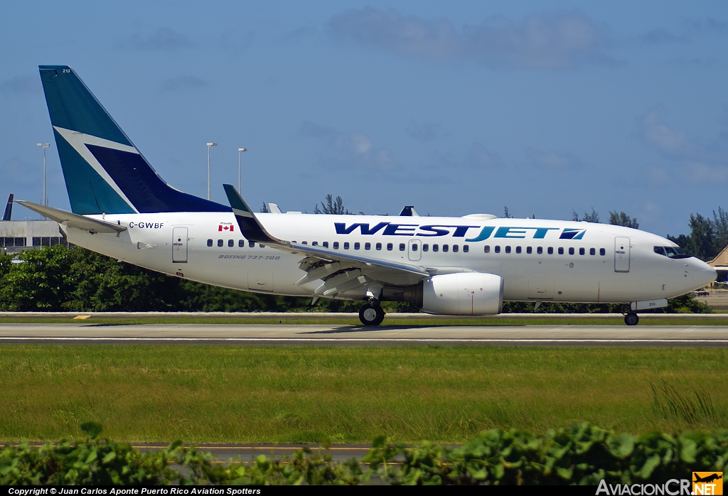 C-GWBF - Boeing 737-7CT - Westjet