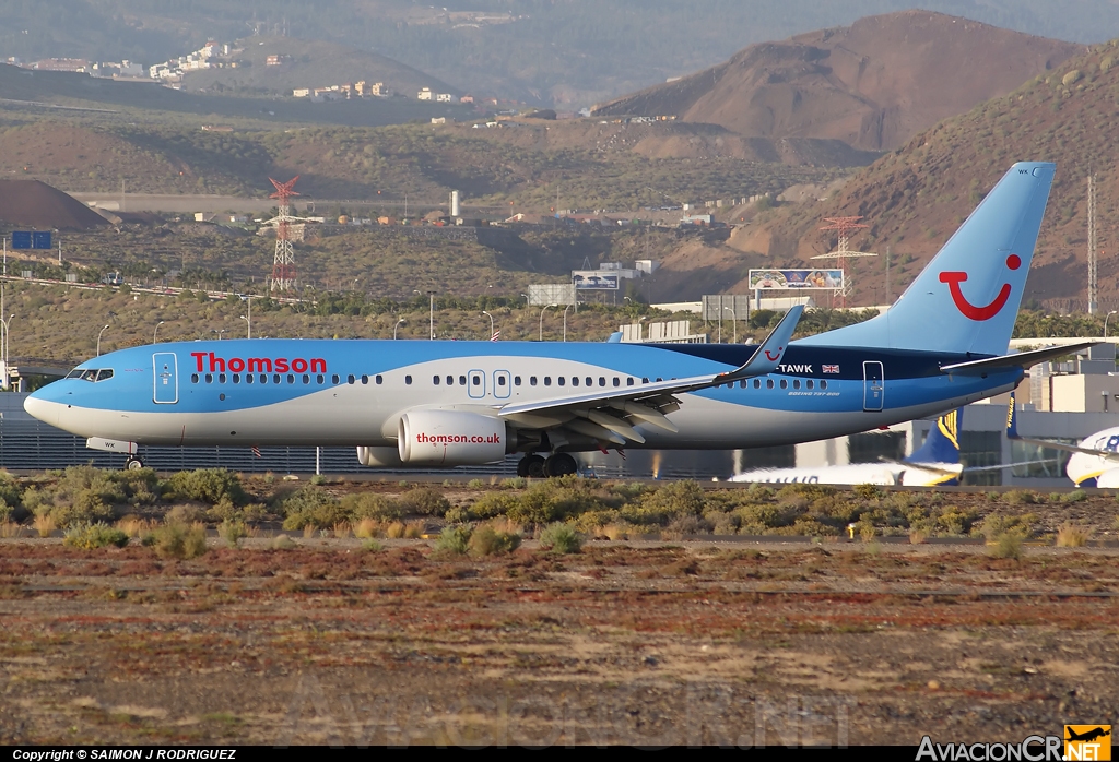 G-TAWK - Boeing 737-8K5 - Thomson Airways