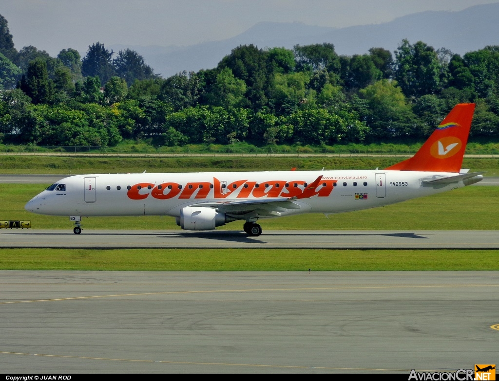 YV-2953 - Embraer ERJ-190-100AR - Conviasa