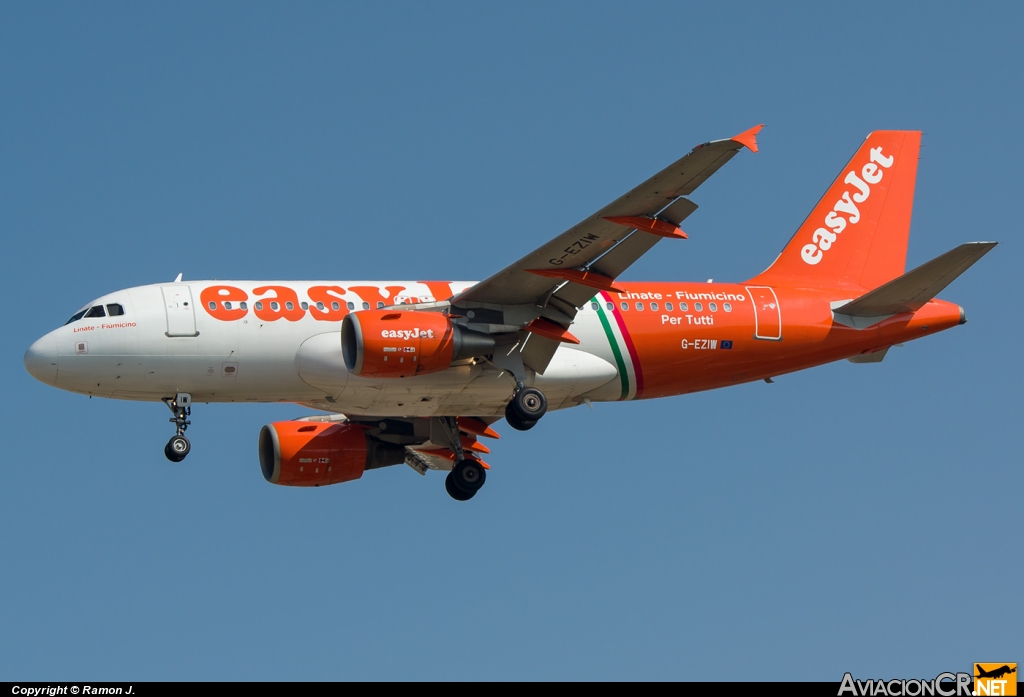 G-EZIW - Airbus A319-111 - EasyJet Airline