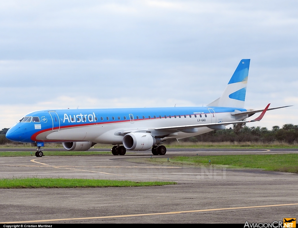 LV-GAQ - Embraer ERJ-190-100AR - Austral Líneas Aéreas